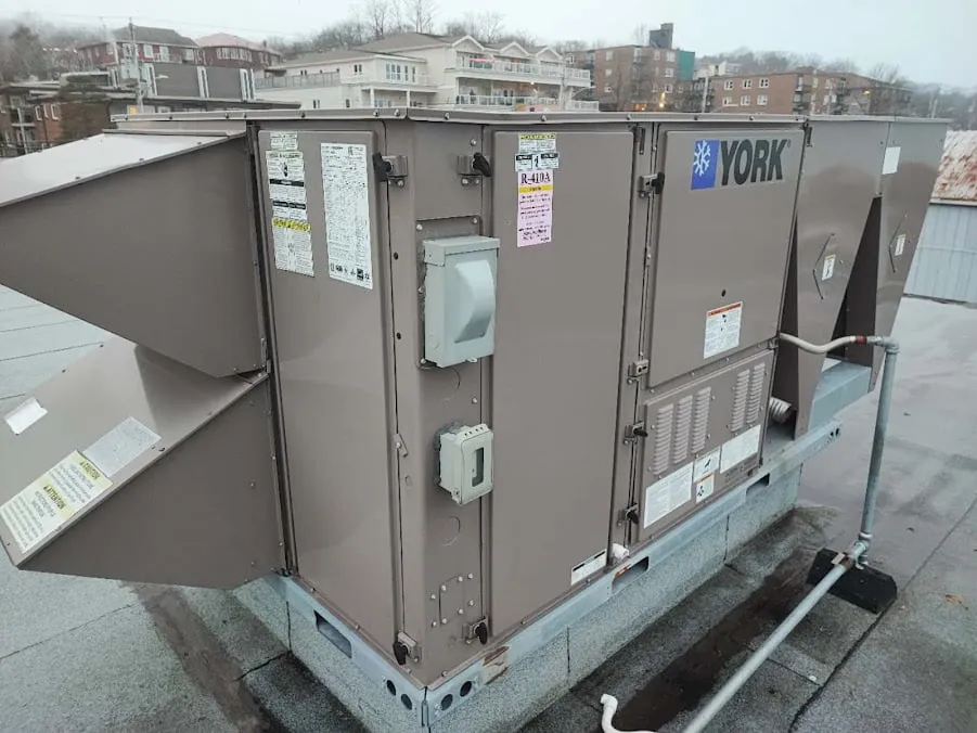 Rooftop packaged HVAC unit installed on a commercial building in Halifax